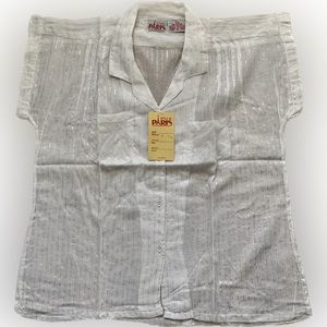 New vintage gauzy cotton shirt with silver thread